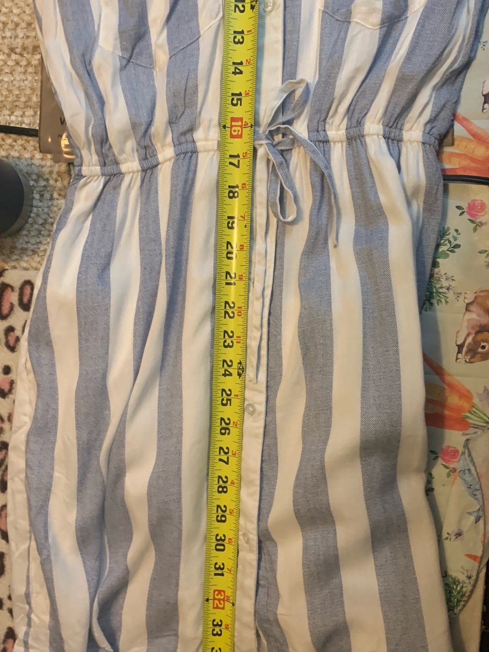 Women’s Japna Blue & White Striped Shirt Dress size Medium - Picture 11 of 12